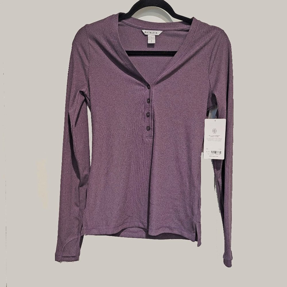 Athleta Fabulous Uptempo Ribbed Henly Top New With Tags Size SP